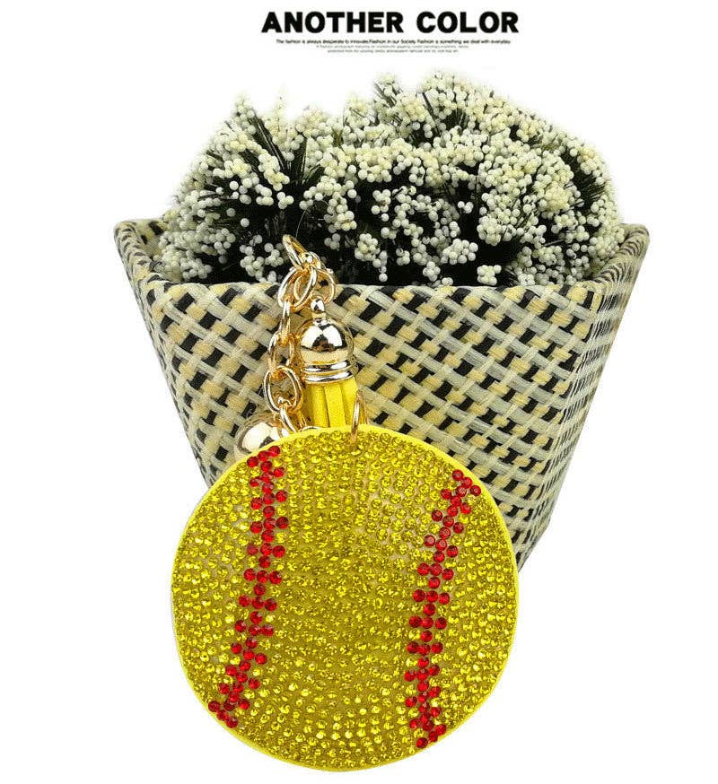 Ole - Wholesale Keychain - Women's - Baseball Rhinestone Key Chain K12456