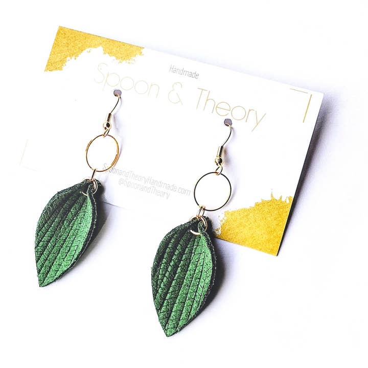 Forrest Dainty Suede Petal Earrings Tiny Trendy Holiday for wholesale by Spoon & Theory Handmade