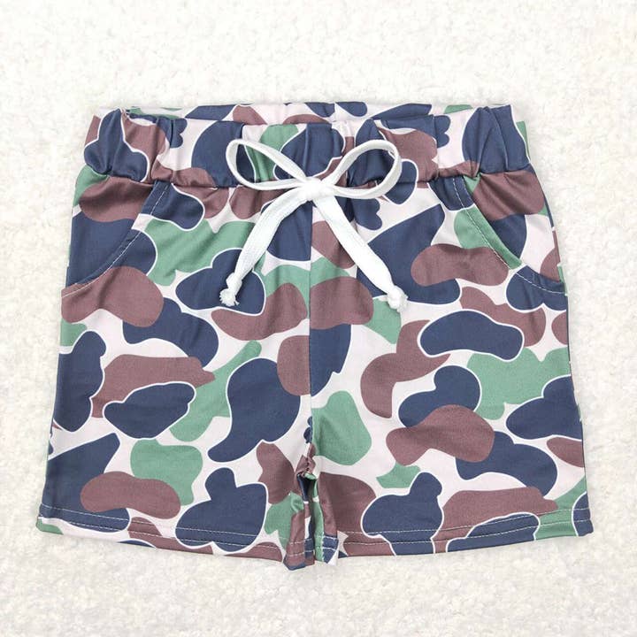 Baby Boys Green Camo Print Summer Bottom Shorts for wholesale by Aier Wholesale