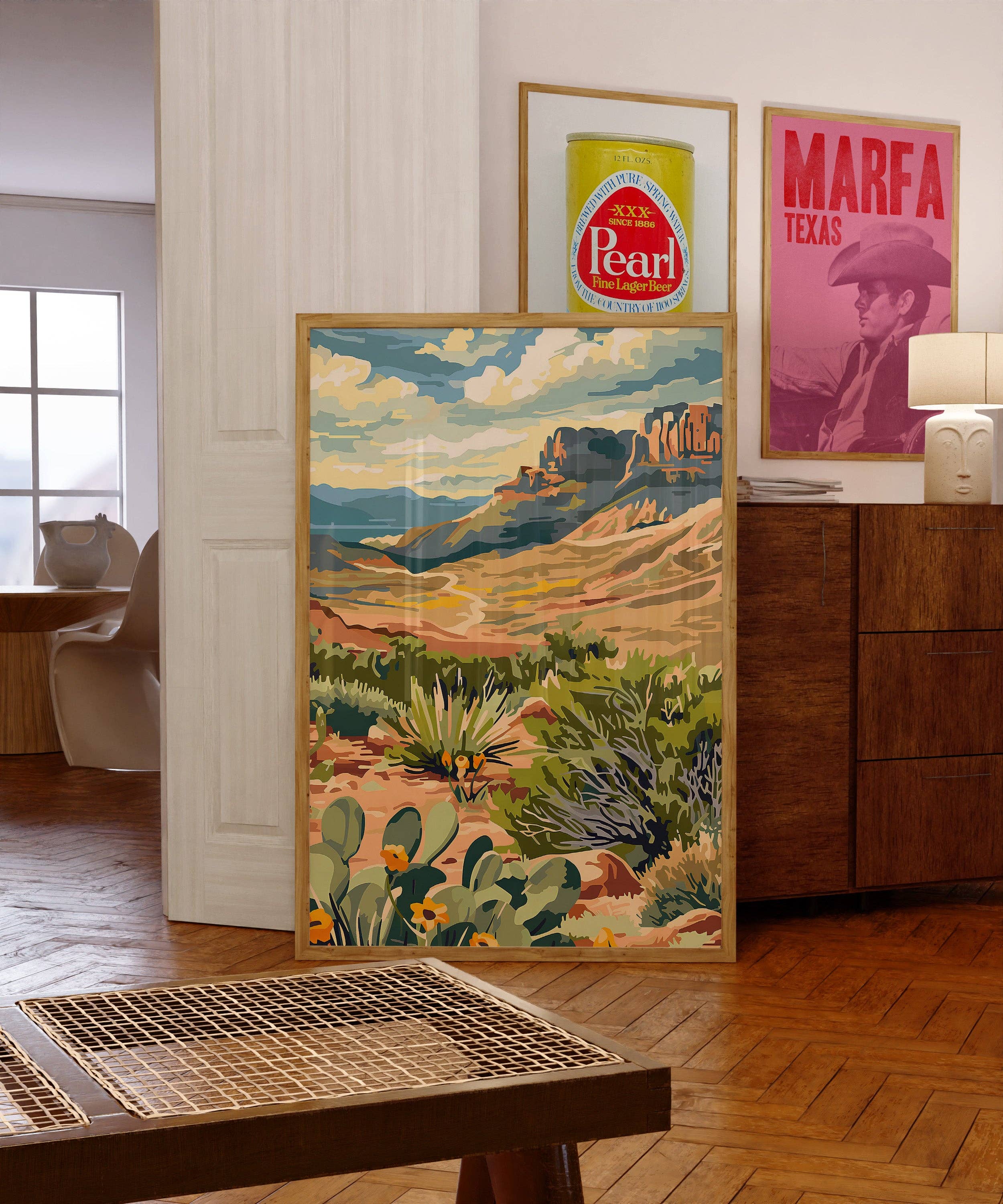 Tejas Country Club - Wholesale Art Print - Big Bend Texas Paint By Number Style Print1