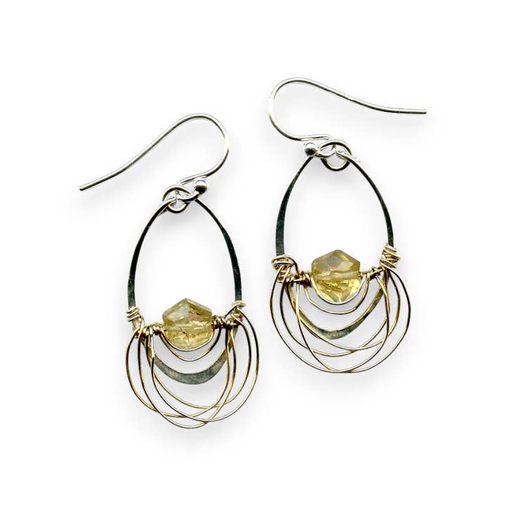 Citrine Hexagon Earrings E76068 for wholesale by Art by any Means Jewelry
