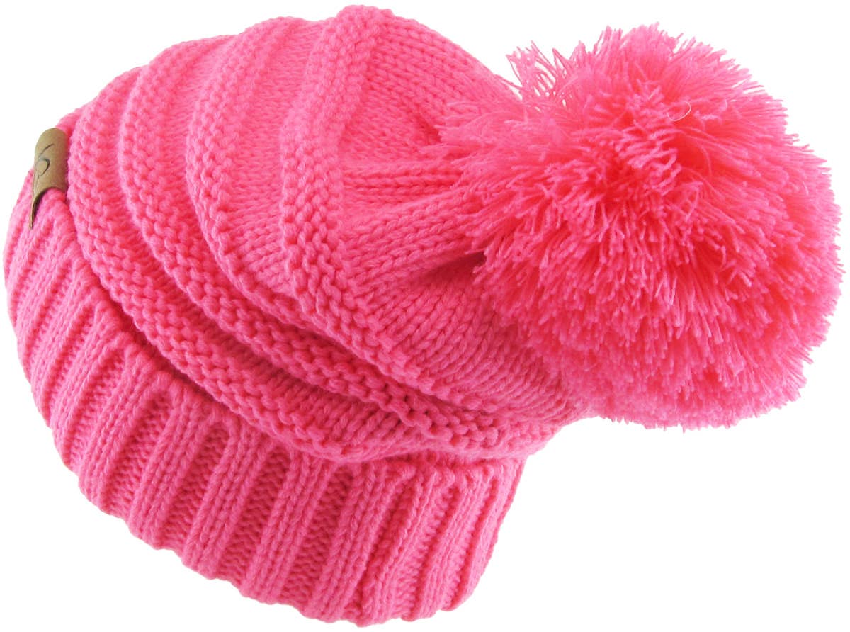 KBETHOS – Großhandel Beanie – Damen – Chunk Pom Pom Grobstrick-Mütze mit Zopfmuster und Rippenstrick39