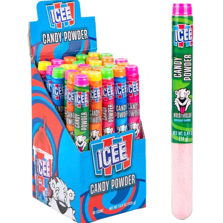 O'Shea's Candies Sweet Shop - Wholesale Retailer Display - Food & Drink - Nostalgic 1958 ICEE® Dips Candy Powder “TUBES” PACK 30CT