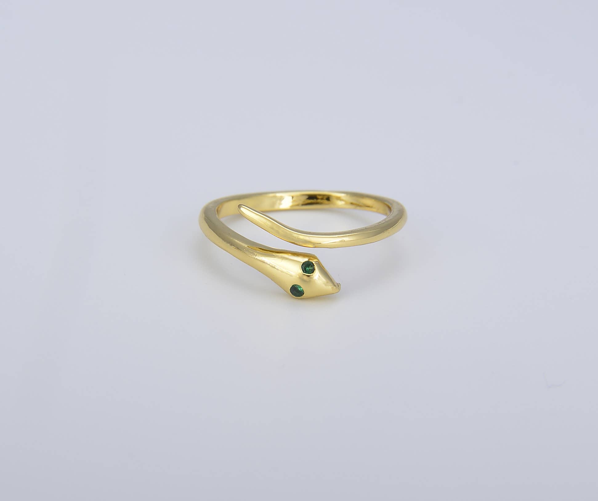 Beads Creation - Wholesale Band/Stacked Ring - 14K Gold Snake Stackable Minimalist Gold Ring, 2mm, RG0091