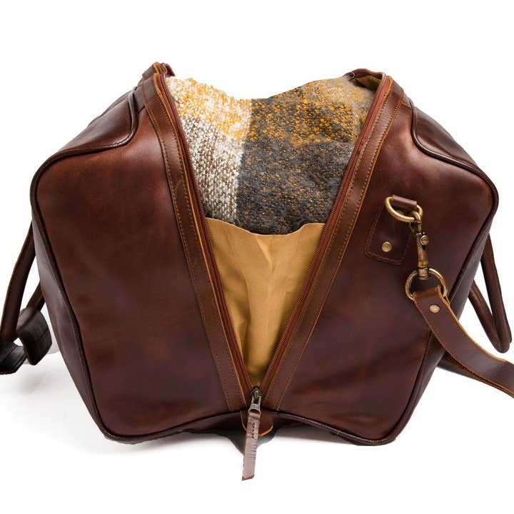 Hides - Wholesale Weekender Bag - Men's - Big Mouth 40L Leather Duffle - Airline Friendly Travel Bag5