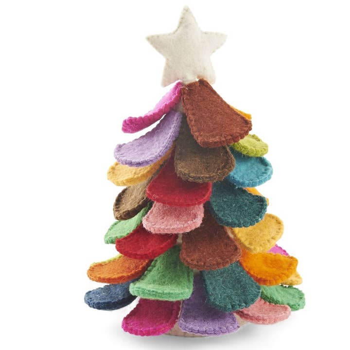 Handmade Multicolor Tabletop Christmas Tree-13", Colorful for wholesale by Arcadia Home