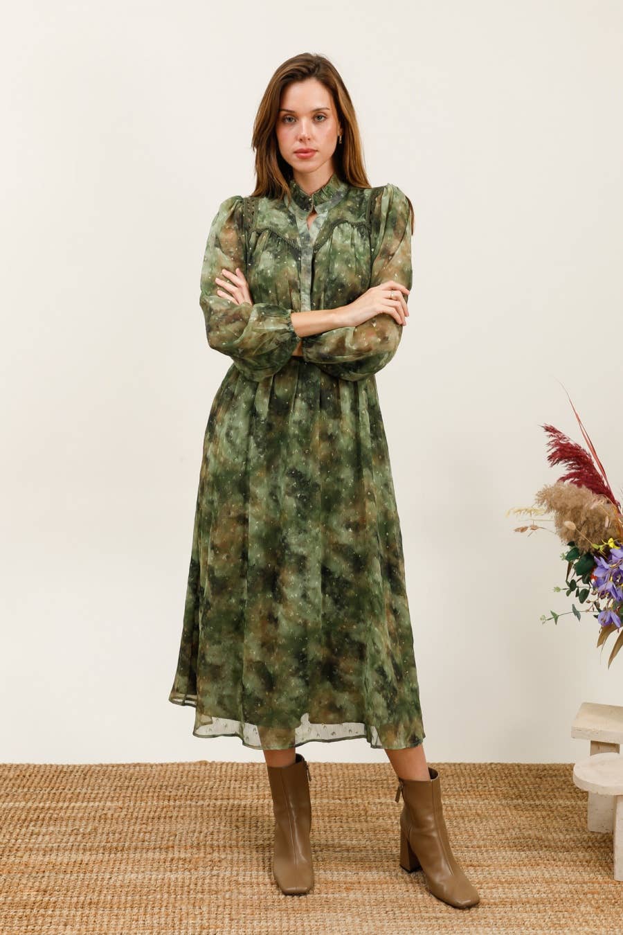 MOOYA - Wholesale Dress - Women's - Flowy long dress with gradient print - M211-112