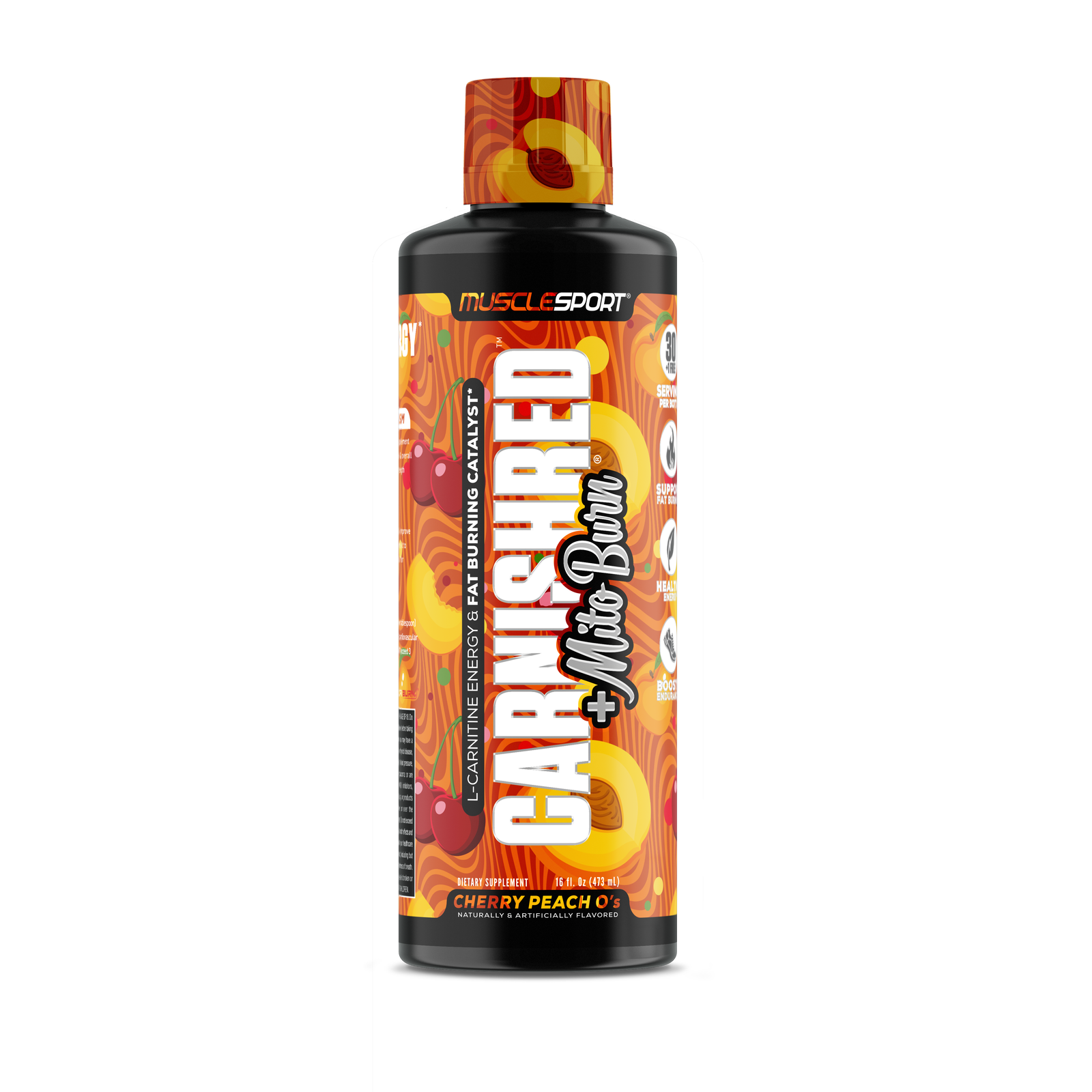 MuscleSport - Vente Supplément oral/vitamine - Liquide CarnishRed® + Mitoburn® 16 oz - Aide au métabolisme sans stimulation, - Catalyseur d'entraînement7