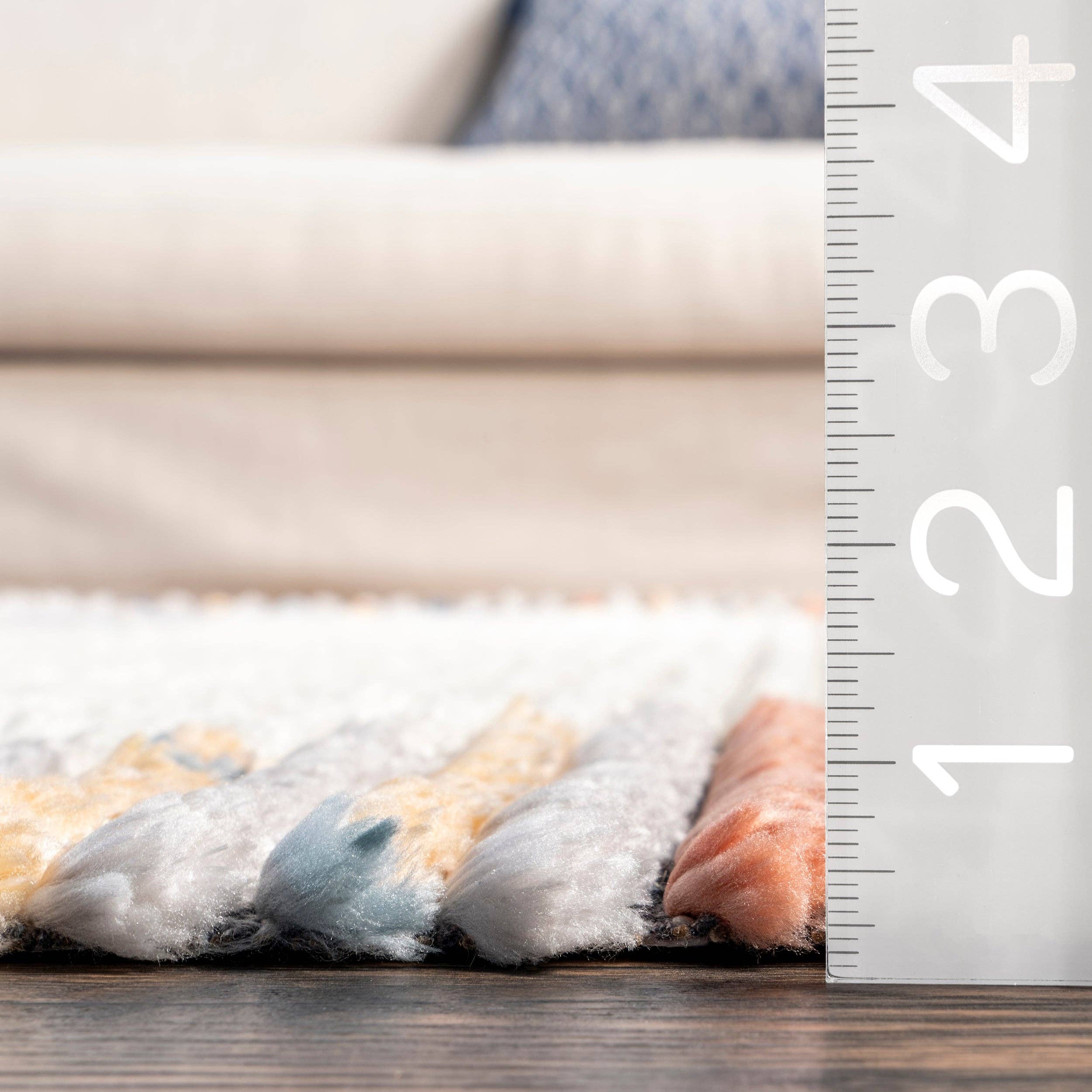 Beige Morgan Contemporary Shag Fringe Area Rug for wholesale on Faire10