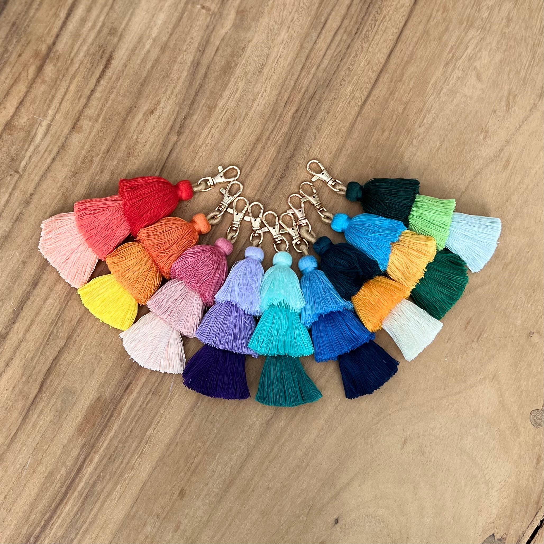 Palmy Pineapple - Wholesale Keychain - Women's - 3 Tiered Large Ombre Tassel with Clasp20