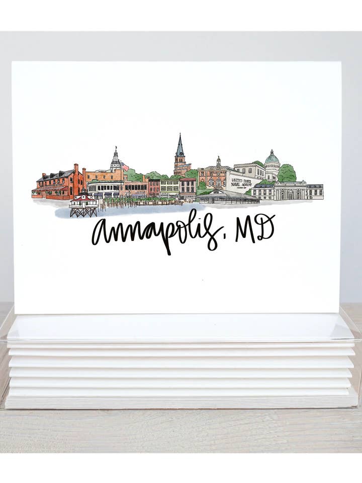 Annapolis, MD Maryland Notecard Pack (set of 6) for wholesale by Thirteenwinks