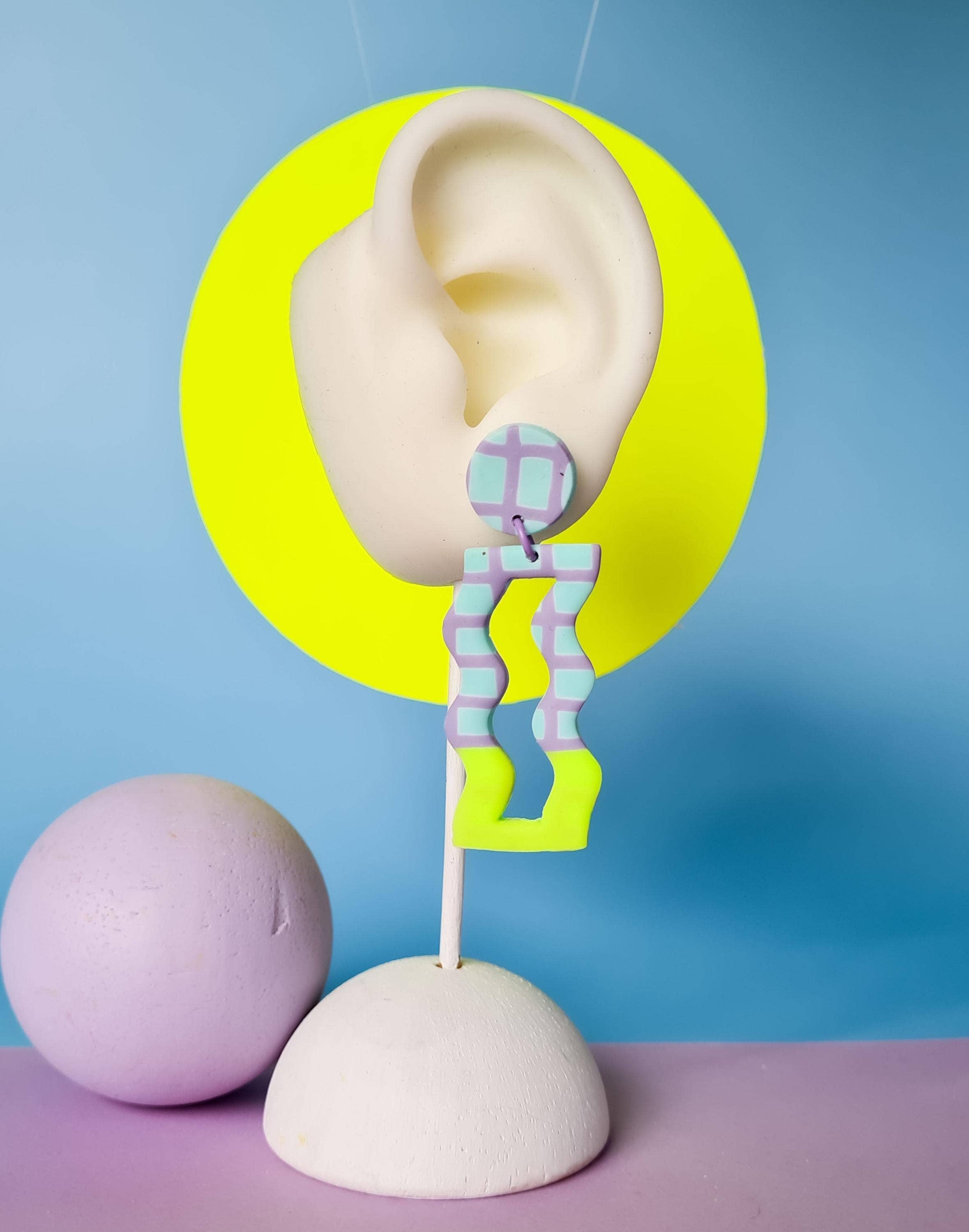 Mono – Brincos de argola por atacado – Brincos de Argila Polimérica - Pendurados Coloridos | Feito à Mão1