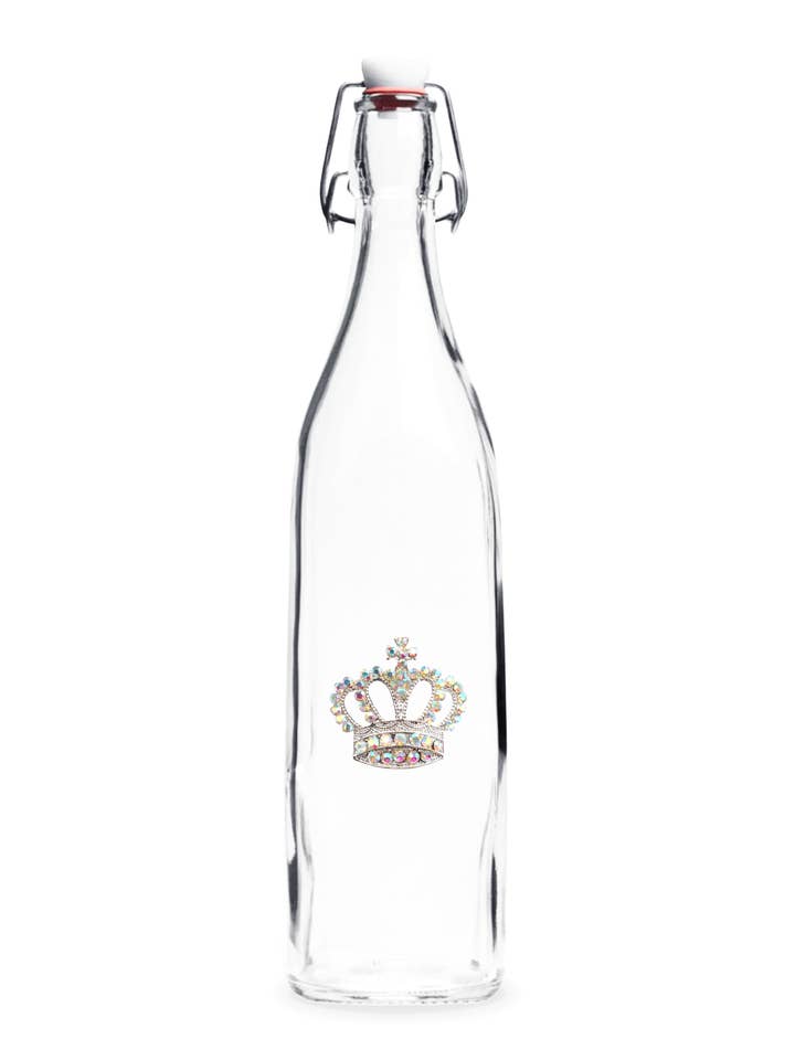Aurora Borealis Crown Jeweled Swing Top Bottle for wholesale by The Queens' Jewels®