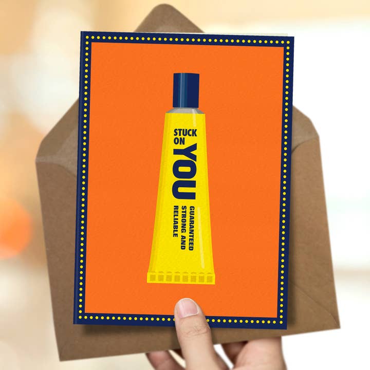 OTS125 Lustige romantische Liebeskarte 'Auf dich stecken' für den Großhandel von The Typecast Gallery