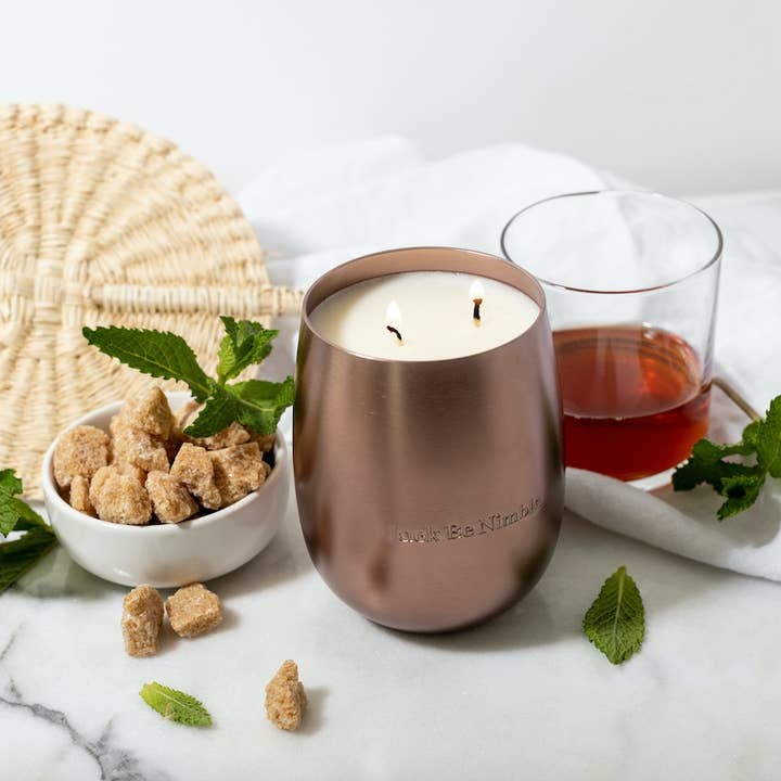 17.5oz Derby • Metallic Bronze Spring Scented Soy Candle for wholesale by Jack Be Nimble Candles