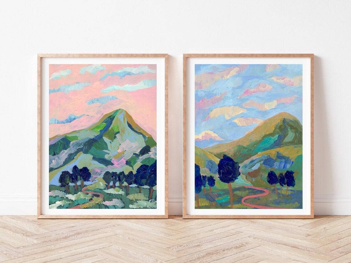 El Baker Art - Wholesale Art Print - Pink Mountain Print1