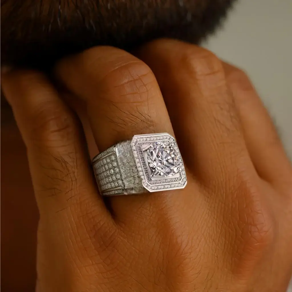 Celino Jewelry - Wholesale Engagement Ring - 2 Carat Moissanite Sterling Silver White Gold Plated Ring3