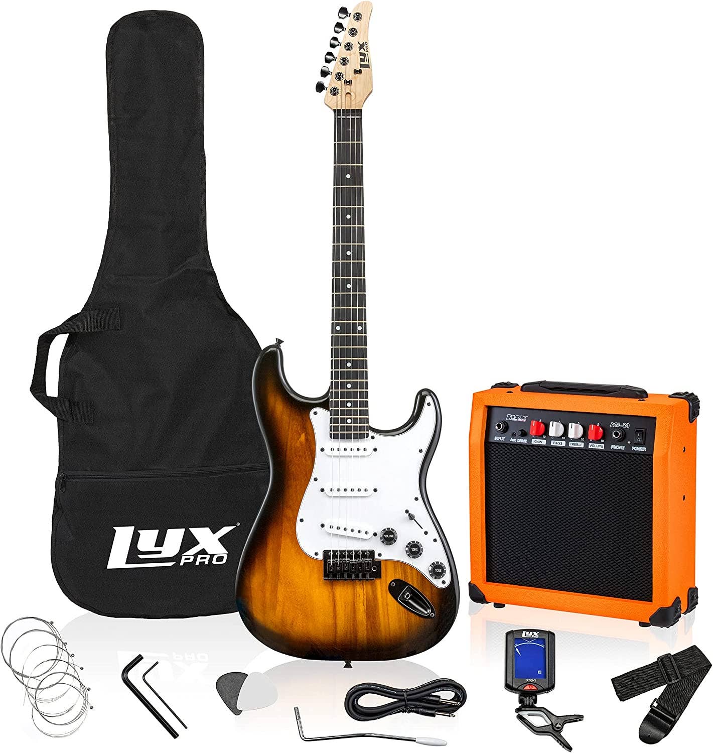 LyxPro - Wholesale Musical Instrument - Beginner 39” Electric Guitar Kit & Starter Set Accessories9