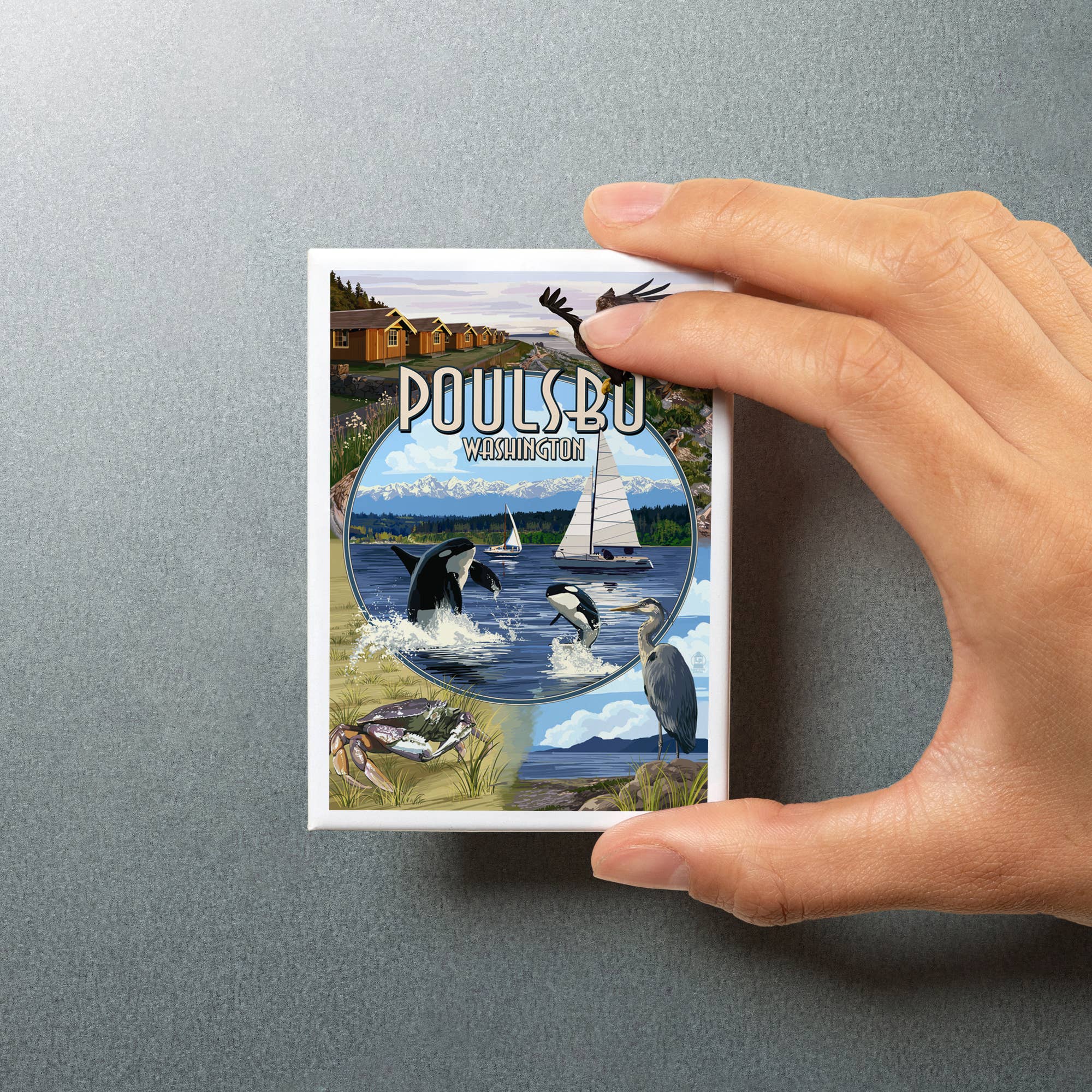 Lantern Press - Wholesale Magnet - MAGNET Poulsbo, Washington, Montage Scenes5
