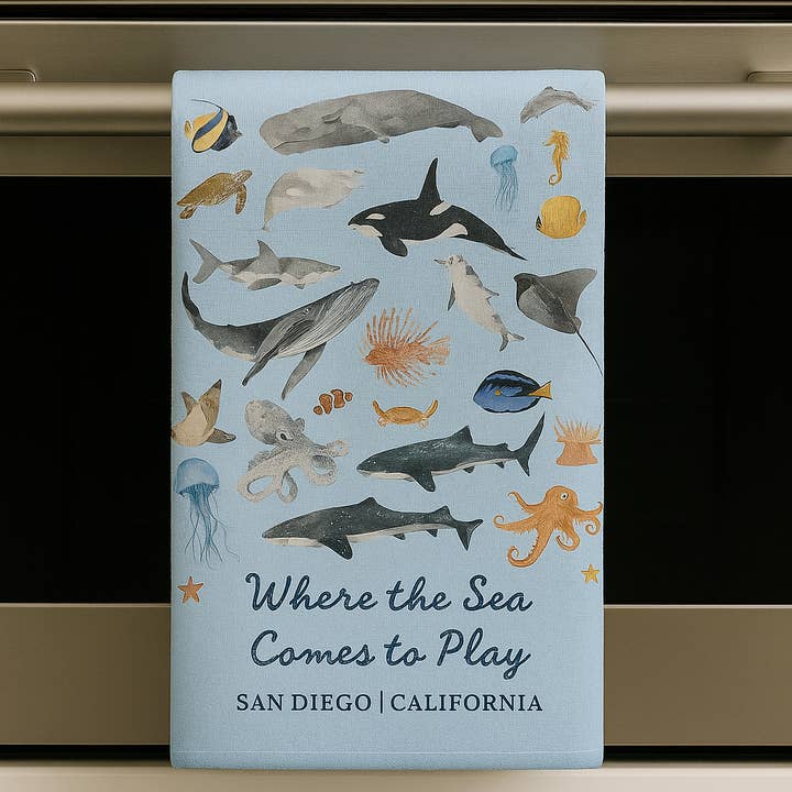 WHERE THE SEA COMES TO PLAY (custom) MICROFIBER - MIDI TOWEL for wholesale by Wildwood Landing