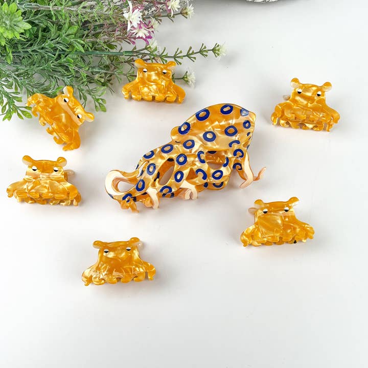 mildstyles - Wholesale Hair Clip - Women's - Blue ring octopus and Small Dumbo Octopuses Claw Clip4