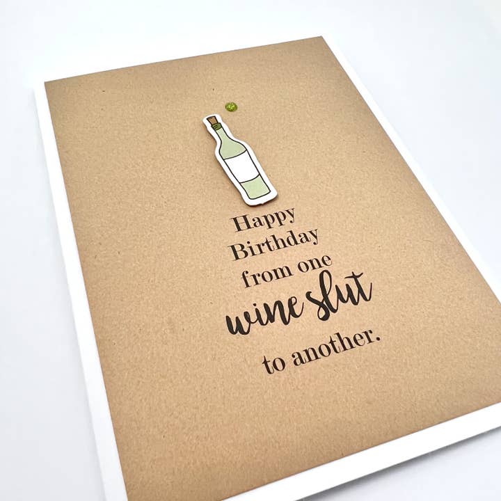 Muddy Mouth Cards - Vendita all'ingrosso Biglietti di auguri - Biglietto di auguri di compleanno con una luca di vino.