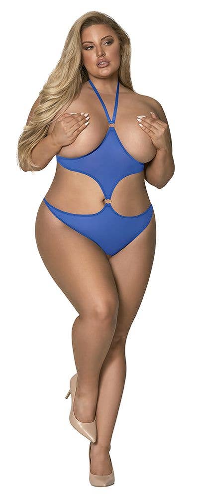 Lingerie Mart - Vente Body de lingerie – femme - Peluche Magic Silk sans bonnets et sans entrejambe M258Q11