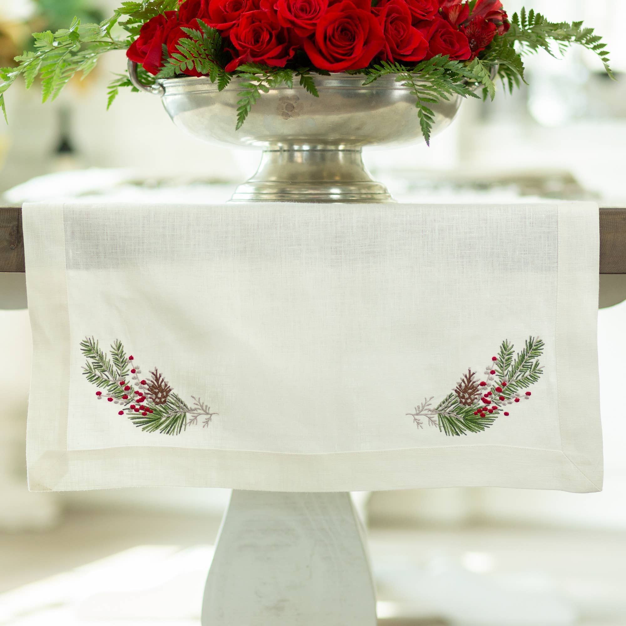 Arte Italica & Crown Linen Designs - Vente Chemins de table - Chemin de table Natale - Noël2