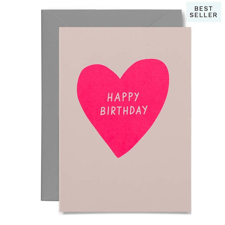 Me & Amber - Wholesale Birthday card - BIRTHDAY HEART - various colours