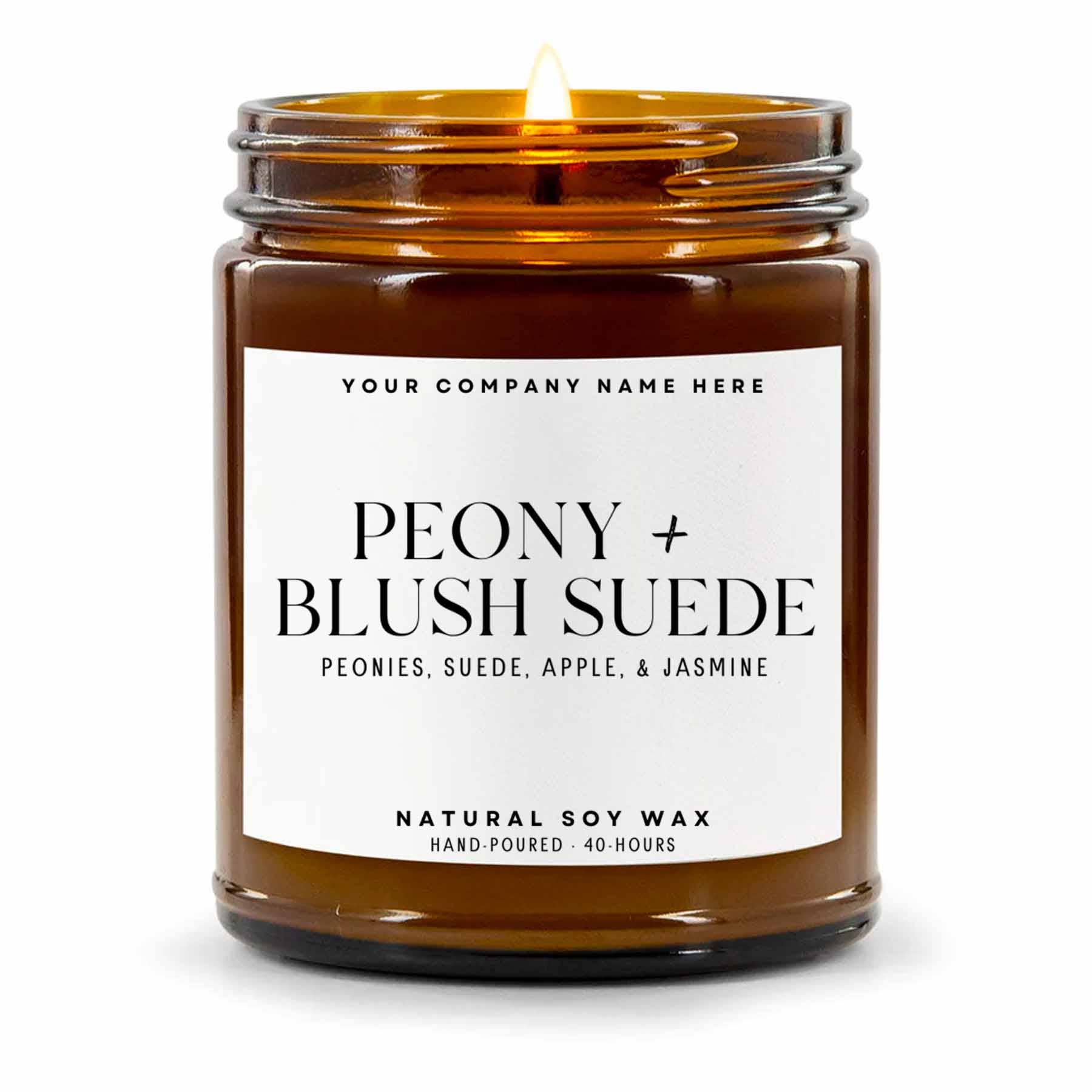 Candle Drop – wholesale Jar/filled candle – Label Style 1 | Wholesale White Label Soy Candle | Amber Jar18