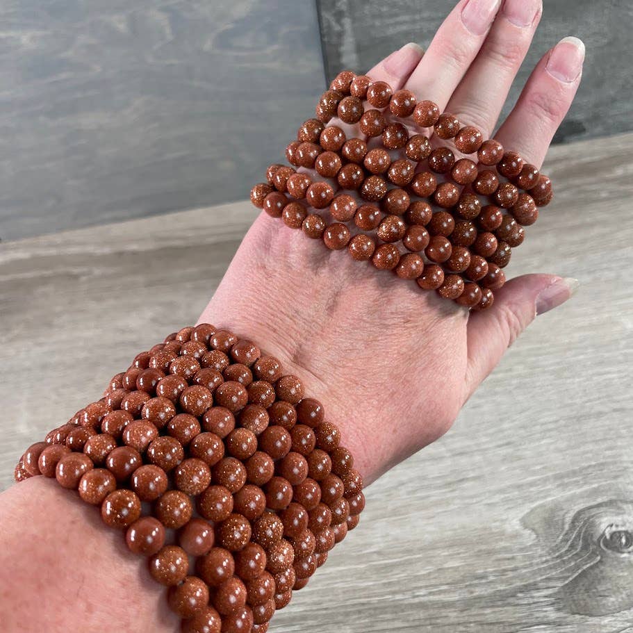 Keystone Crystals - Wholesale Beaded Bracelet - 8mm Round Gemstone Beaded Bracelets – Assorted Crystals Bulk6