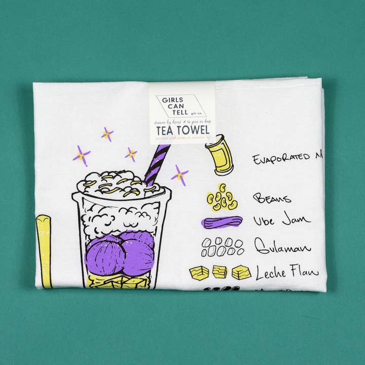 Halo Halo Tea Towel | kitchen | flour sack | dish towels for wholesale by Girls Can Tell