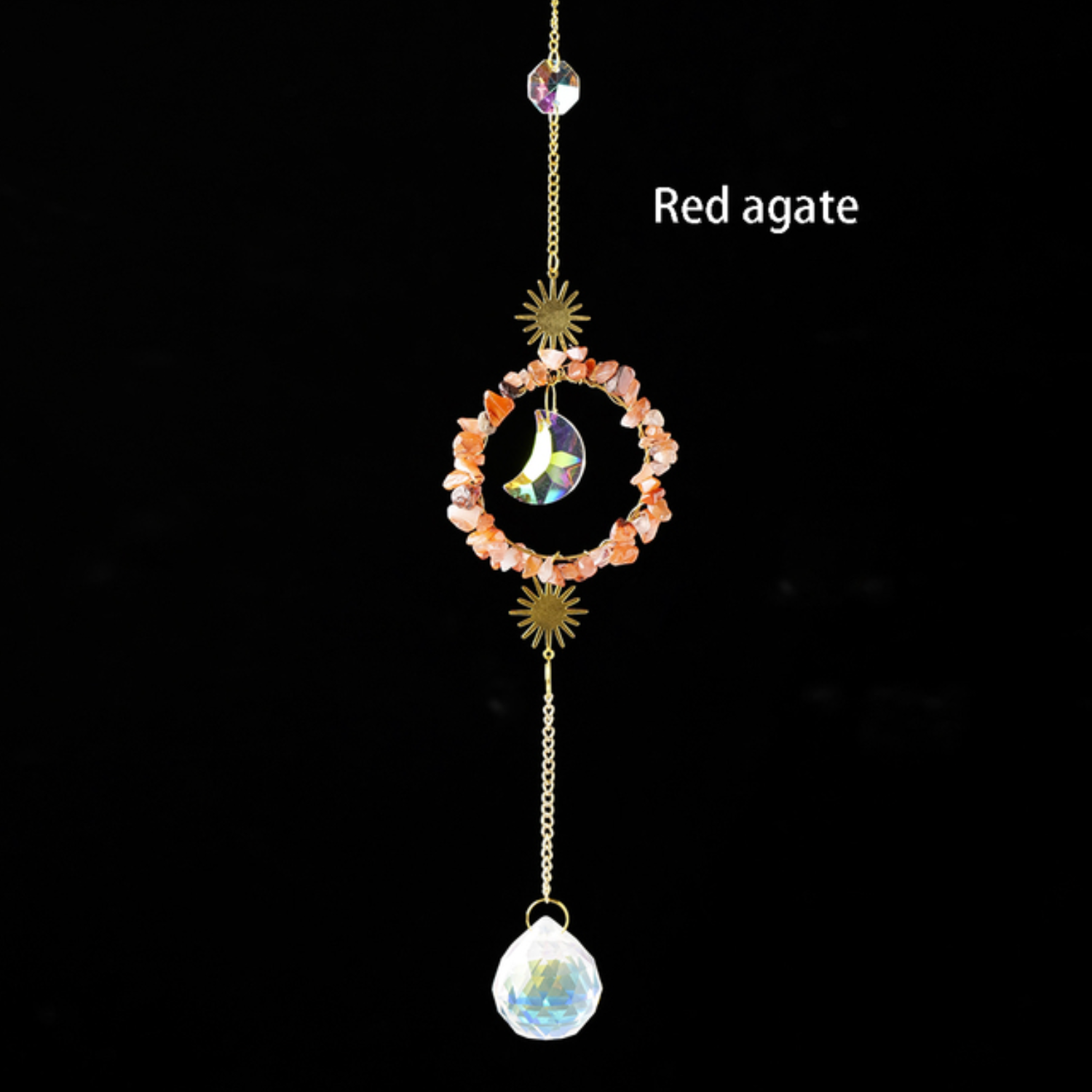 Crystolver (We Cover All Import Fees) - Wholesale Suncatcher - Round  Moon Pendant Crystal Sun Catcher Hanging1