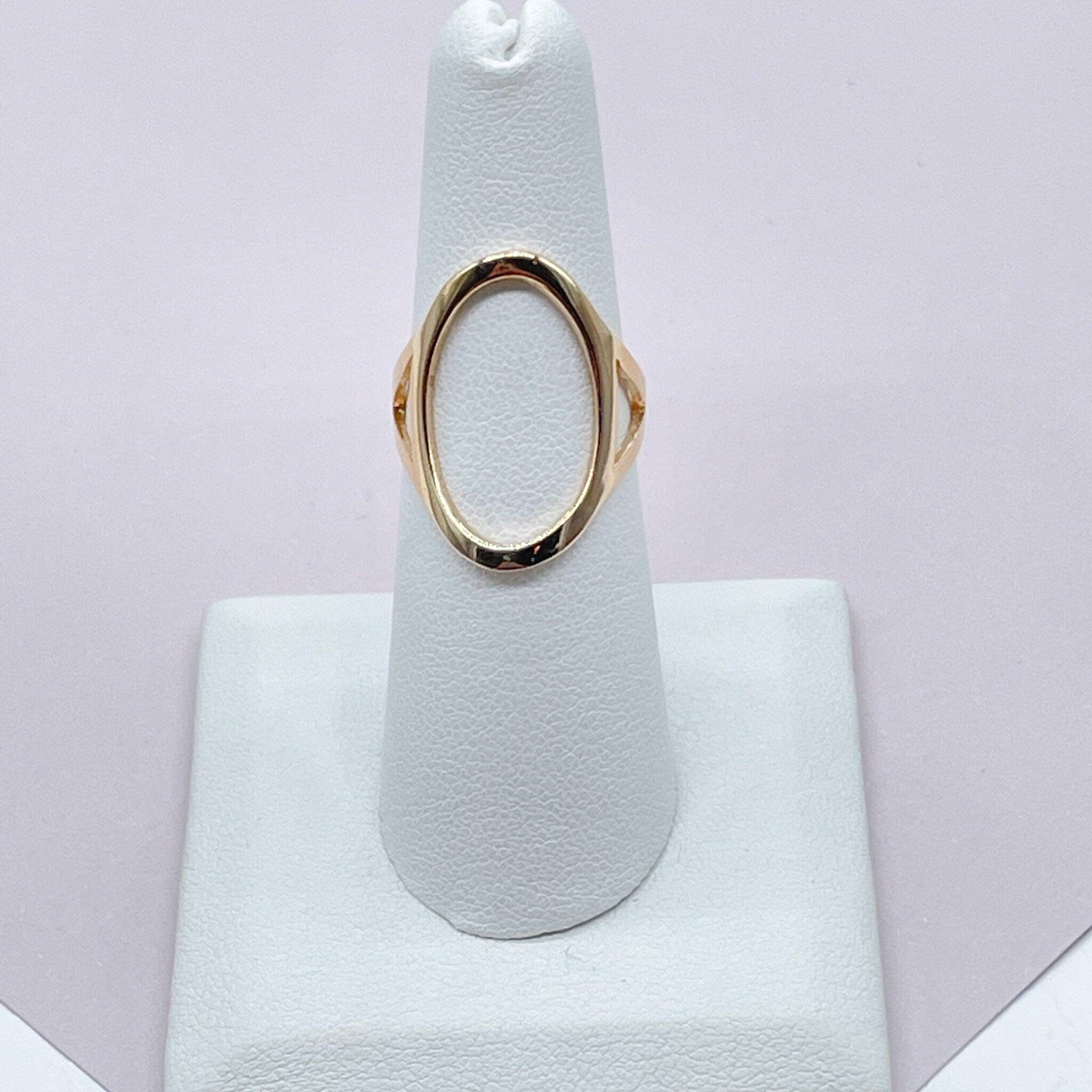 Milie - Wholesale Band/Stacked Ring - 18k GF Open Oval Ring Hallowed0