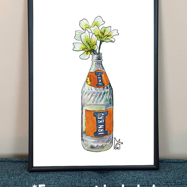 Lámina de flores blancas en vidrio Iron Brew para venta al por mayor de Lee McGuire Art