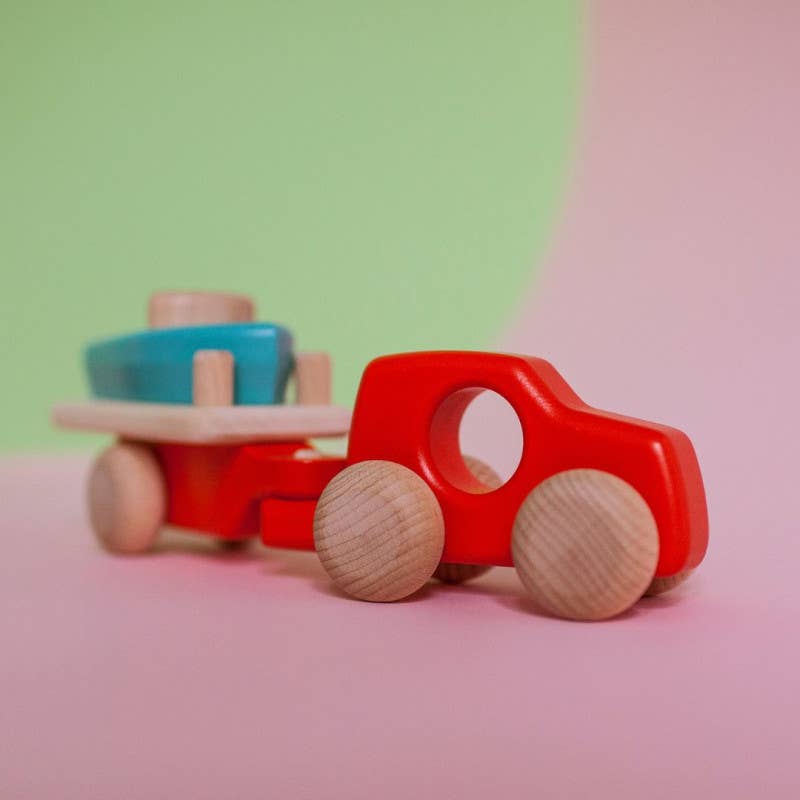 BAJO WOODEN TOYS - Wholesale Wood Toy - Kids - Car with Boat1