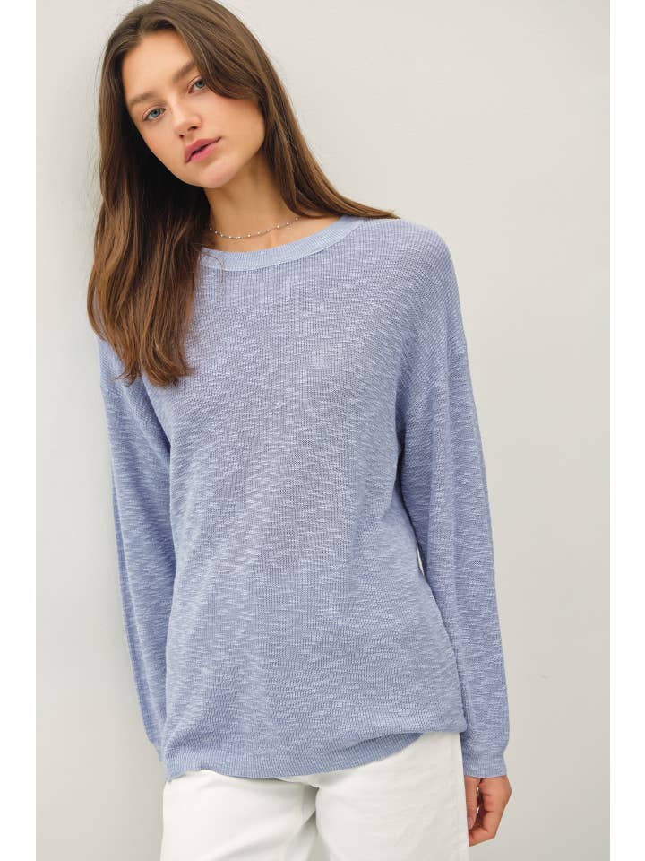 Be Cool - Wholesale Knit Sweater - Women's - LIGHTWEIGHT COTTON SLUB SWEATER 1