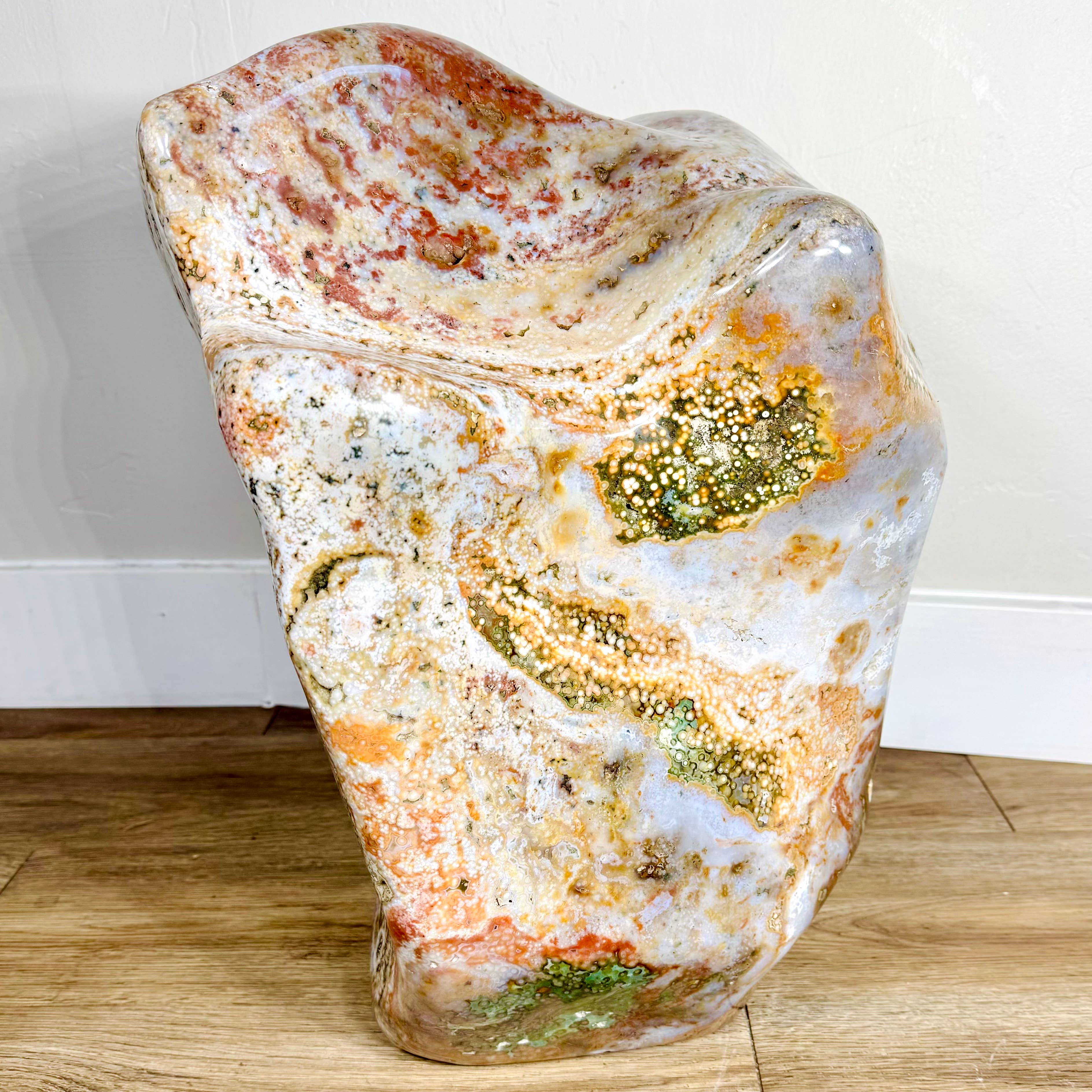 Kreateur Miami - Wholesale Decorative Tabletop Object - XL Orbicular (Ocean) Jasper Freeform – 86.6 lbs4