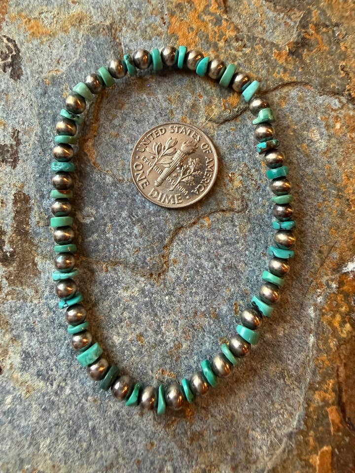 Blue Moon Turquoise Pearl Bracelet for wholesale by Wild Mountain Silver