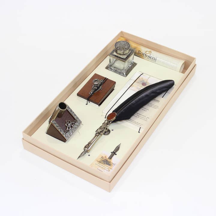 San Lorenzo Design - Wholesale Pen - Writing Set with Feather Pen and Blotter, Handmade, Vintage2