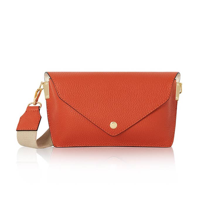 Sac bandoulière en cuir italien élégant avec sangle en toile pour la vente par MONTTE DI JINNE