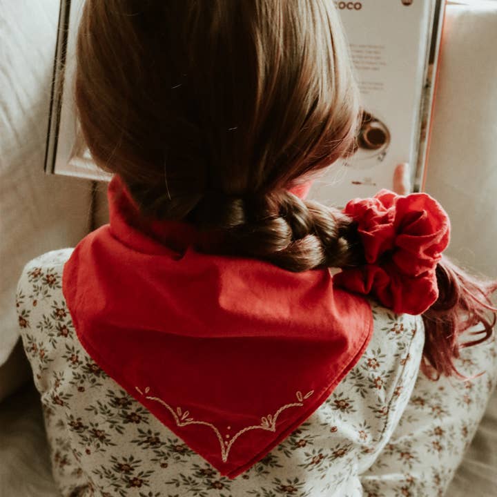 Eloise et moi - Wholesale Bandana - Unisex - Hand embroidered RODEO cotton bandana, hand dyed 15