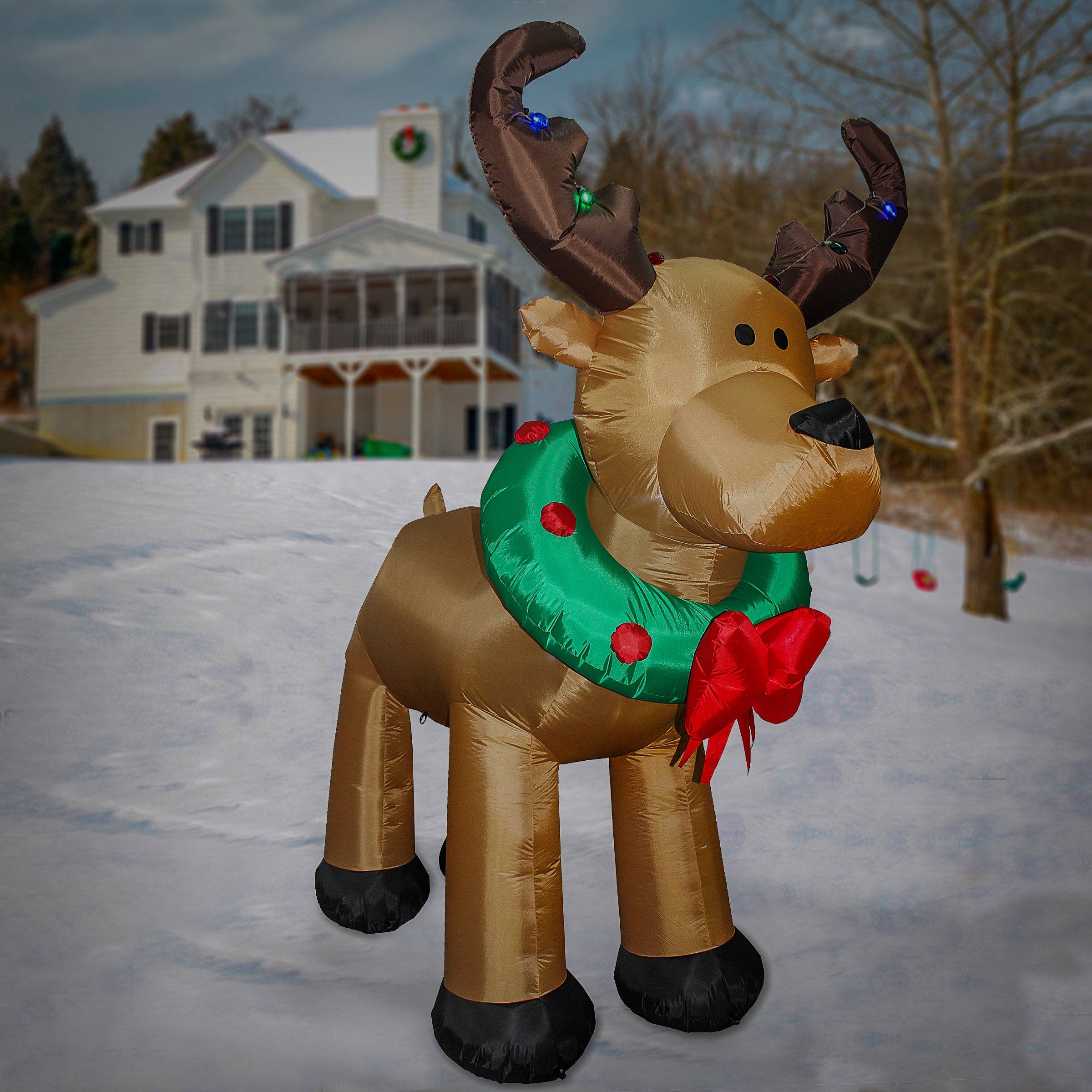 National Tree Company - Wholesale Inflatables - 8 ft. Inflatable Reindeer with LED Lights, Plug-In1