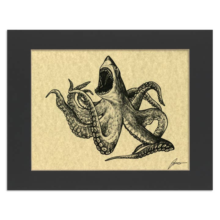 Sharktopus - Impresión de pergamino (28 x 35,5 cm) para venta al por mayor de Whatif Creations