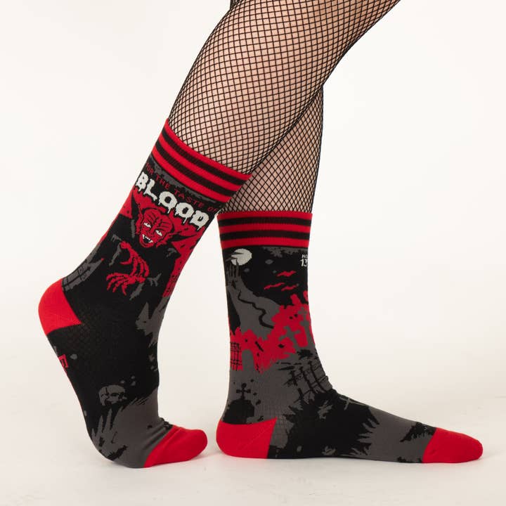 FootClothes LLC - Wholesale Socks - Unisex - Dracula's Bloodlust Crew Socks