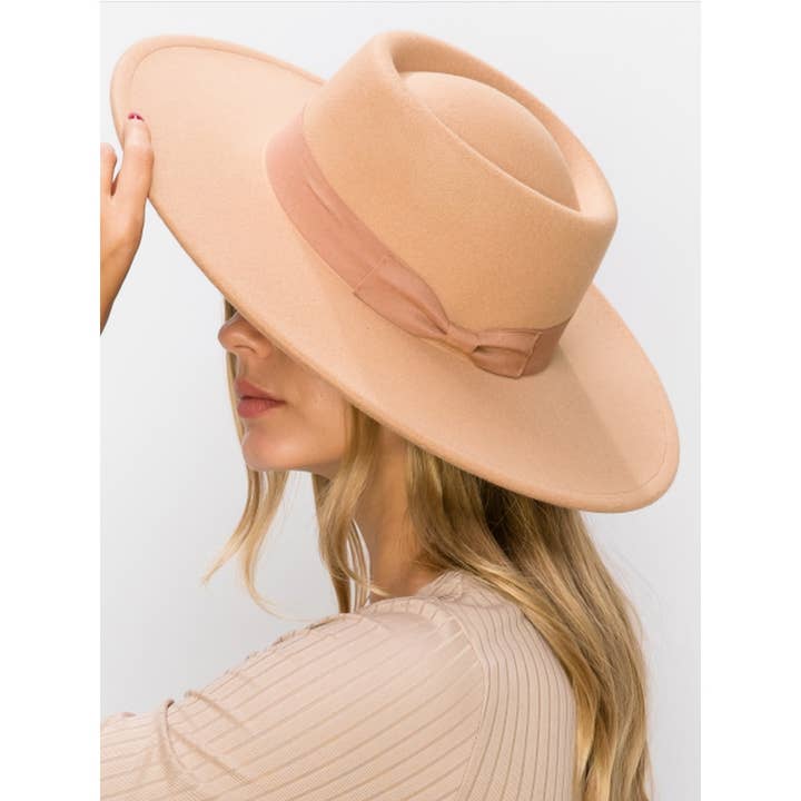 One and Only Accessories - Wholesale Boater Hat - Women's - VEGAN FELT BOATER PREMIUM HAT10
