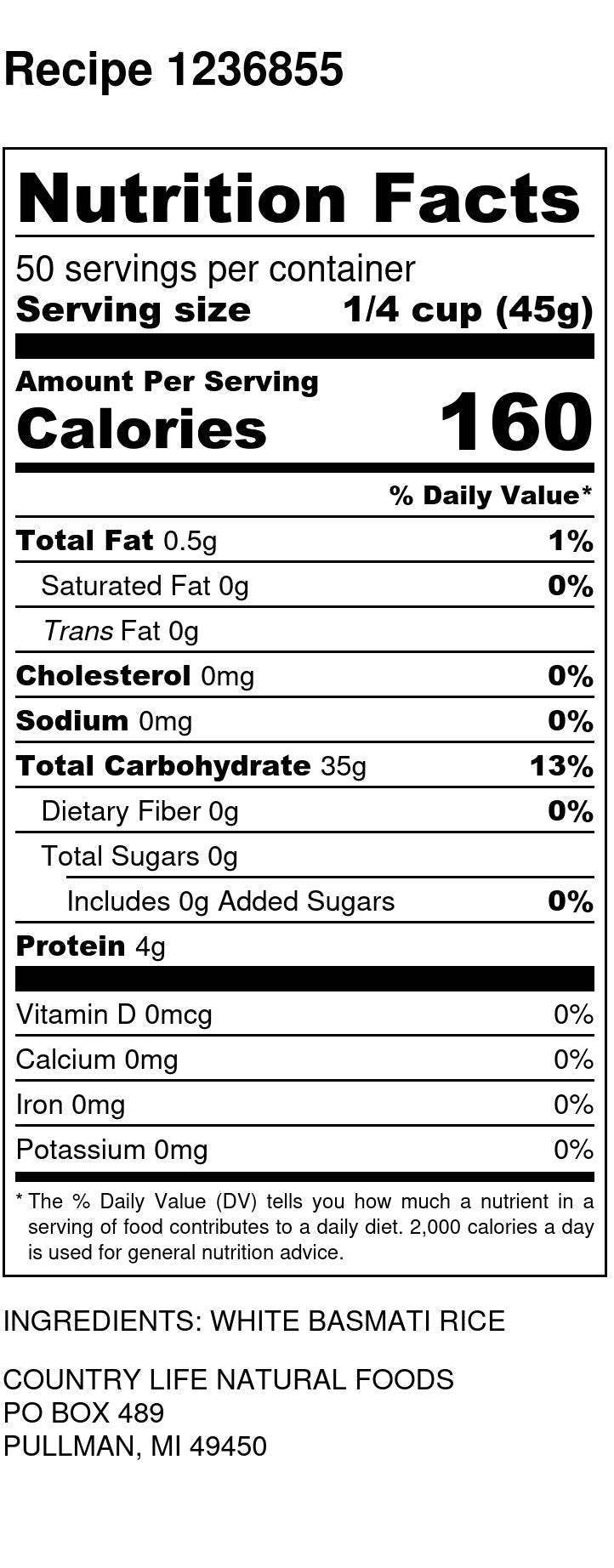 Country Life Natural Foods - Wholesale Rice - Basmati Rice, White, Lundberg3