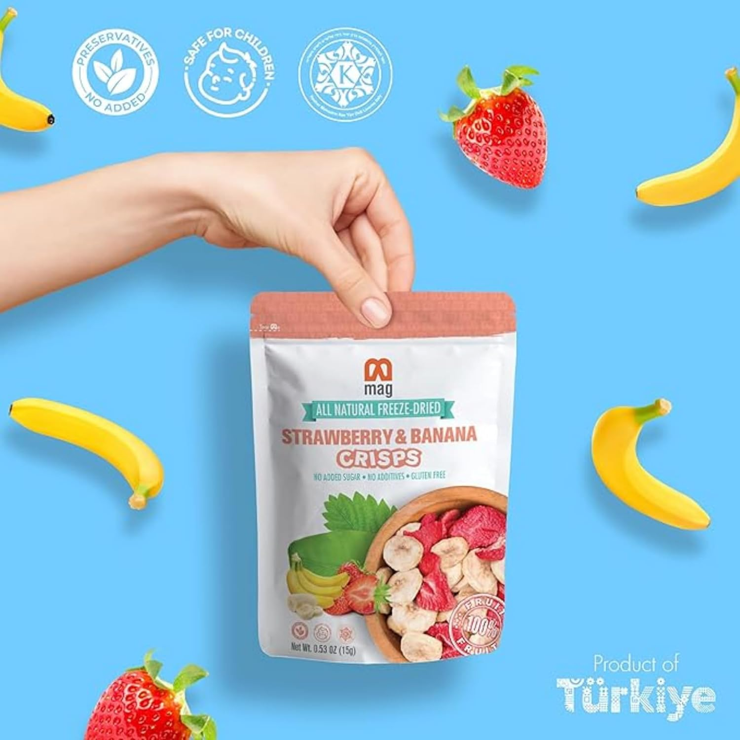 MAG - Wholesale Dried/Dehydrated Fruit - MAG Freeze Dried Fruit Snacks Strawberry Banana Snack Candy2