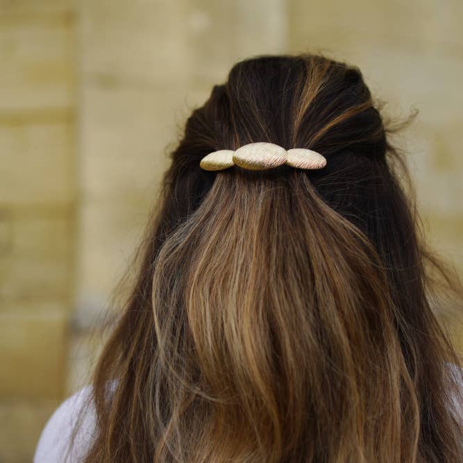 Bohomane - Wholesale Barrette - Women's - Textured Gold Oval Hair Clips4