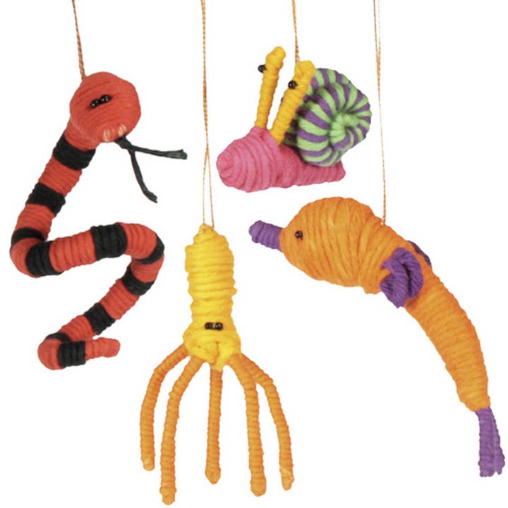 Cotton & Wire Coastal Animal Ornaments for wholesale by One World Projects